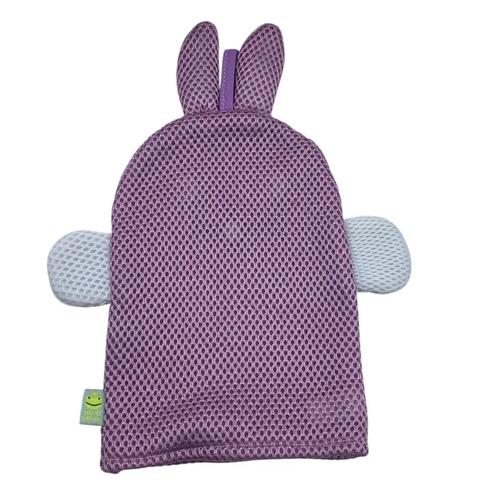 Rich Frog‎ Purple Bunny Rabbit Kids Bath Wacky Wash Mitt Puppet Mesh